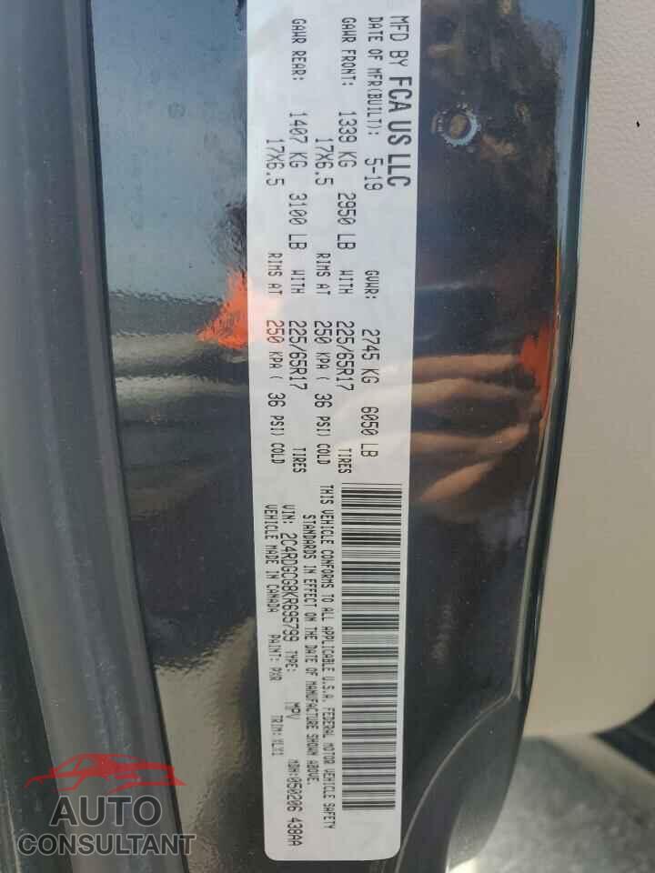 DODGE CARAVAN 2019 - 2C4RDGCG8KR695799