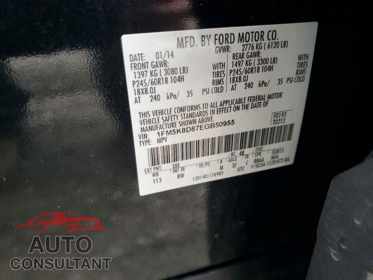 FORD EXPLORER 2014 - 1FM5K8D87EGB50955