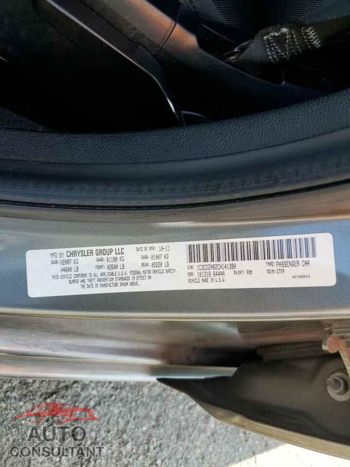 DODGE AVENGER 2012 - 1C3CDZAB2CN141380