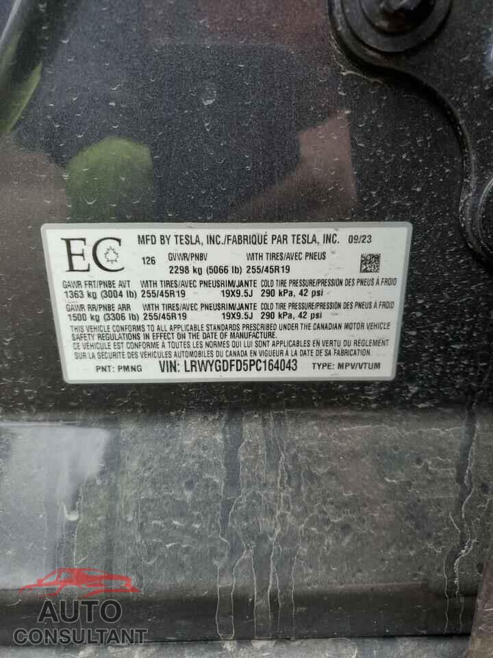 TESLA MODEL Y 2023 - LRWYGDFD5PC164043