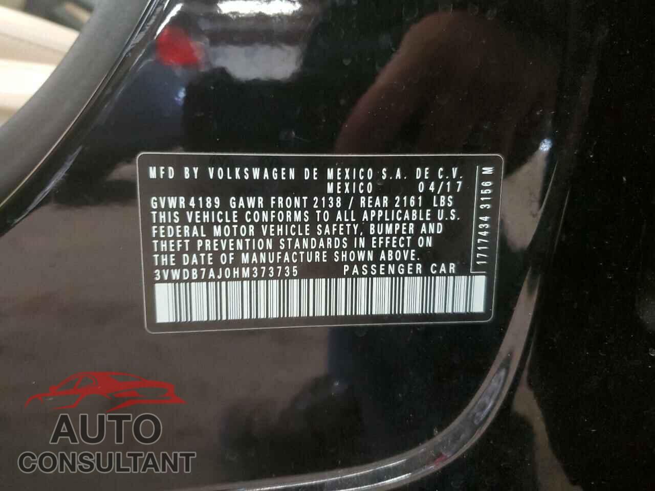 VOLKSWAGEN JETTA 2017 - 3VWDB7AJ0HM373735