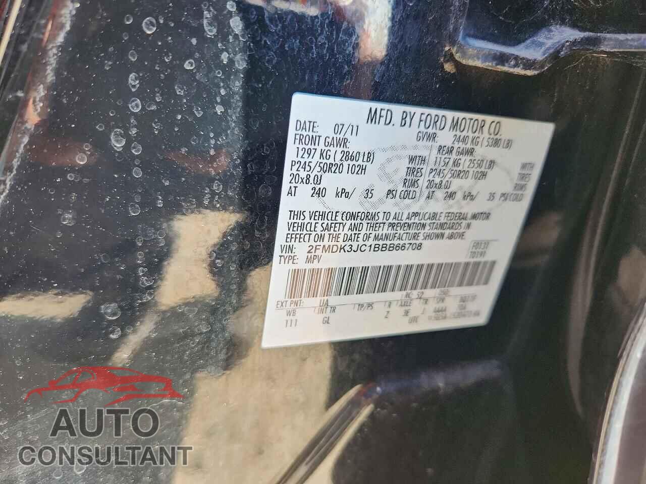 FORD EDGE 2011 - 2FMDK3JC1BBB66708
