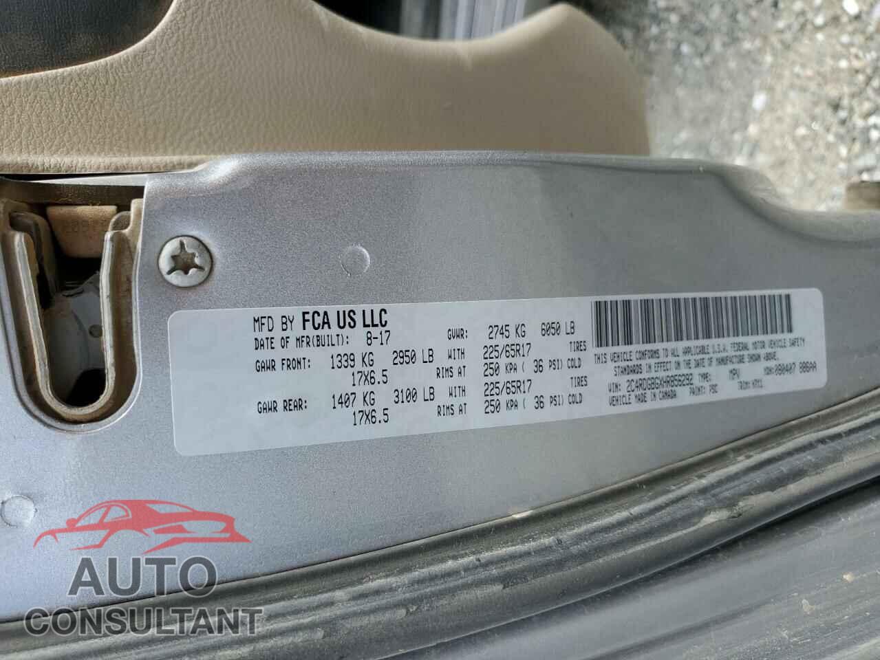 DODGE CARAVAN 2017 - 2C4RDGBGXHR856292