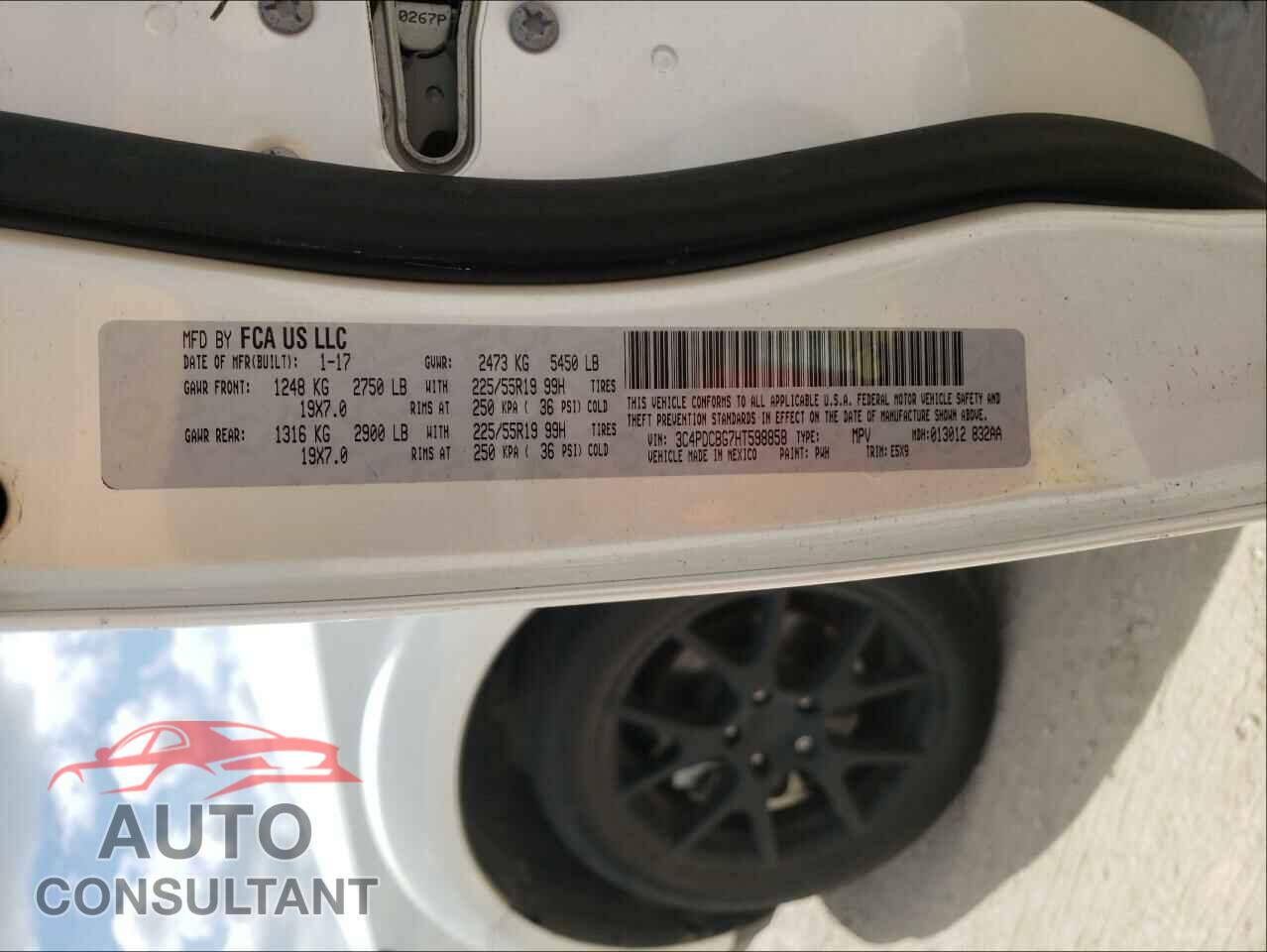 DODGE JOURNEY 2017 - 3C4PDCBG7HT598858