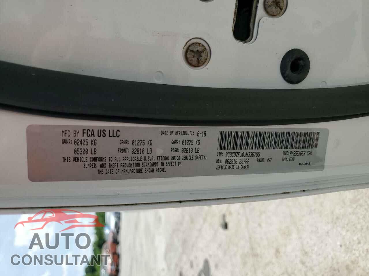 DODGE CHALLENGER 2018 - 2C3CDZFJ0JH338795