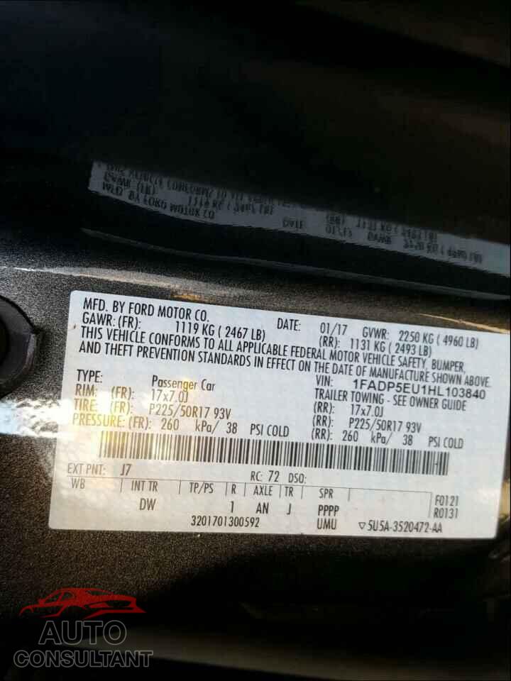 FORD CMAX 2017 - 1FADP5EU1HL103840