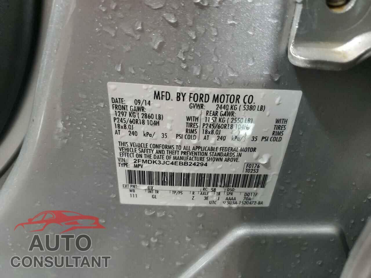 FORD EDGE 2014 - 2FMDK3JC4EBB24294