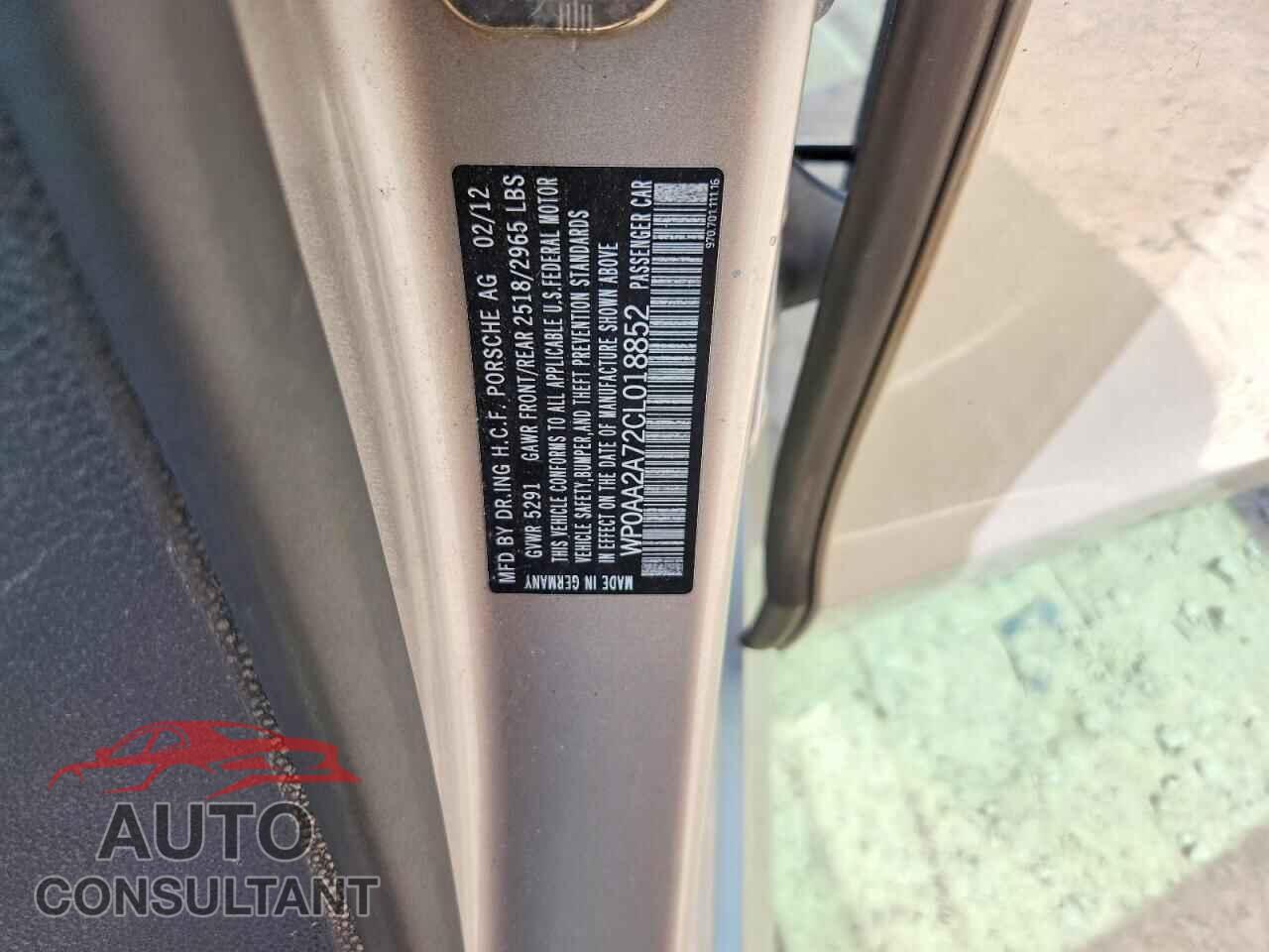 PORSCHE PANAMERA 2012 - WP0AA2A72CL018852