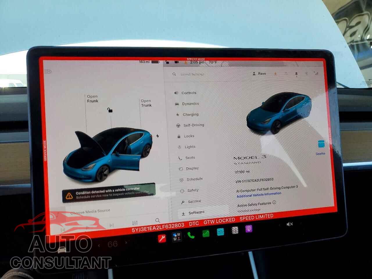 TESLA MODEL 3 2020 - 5YJ3E1EA2LF632803