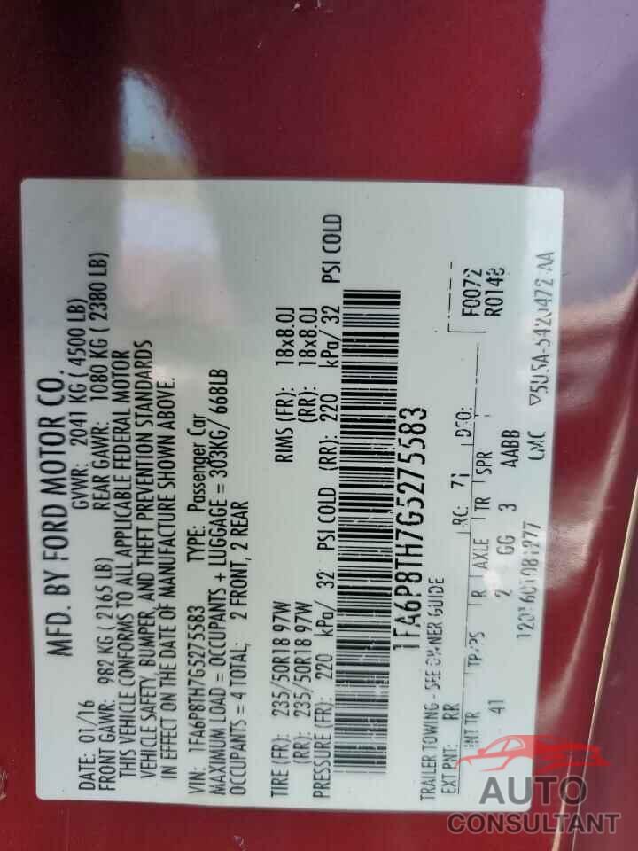 FORD ALL Models 2016 - 1FA6P8TH7G5275583