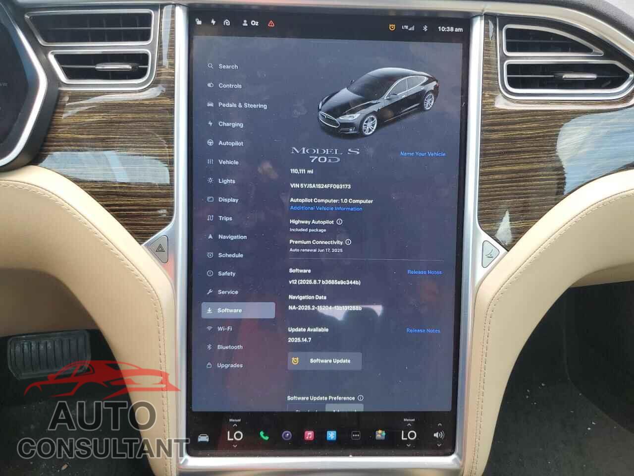 TESLA MODEL S 2015 - 5YJSA1S24FF093173