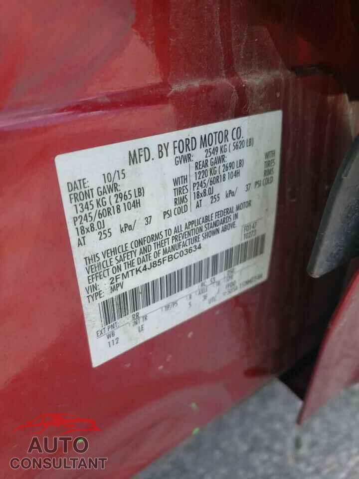 FORD EDGE 2015 - 2FMTK4J85FBC03634