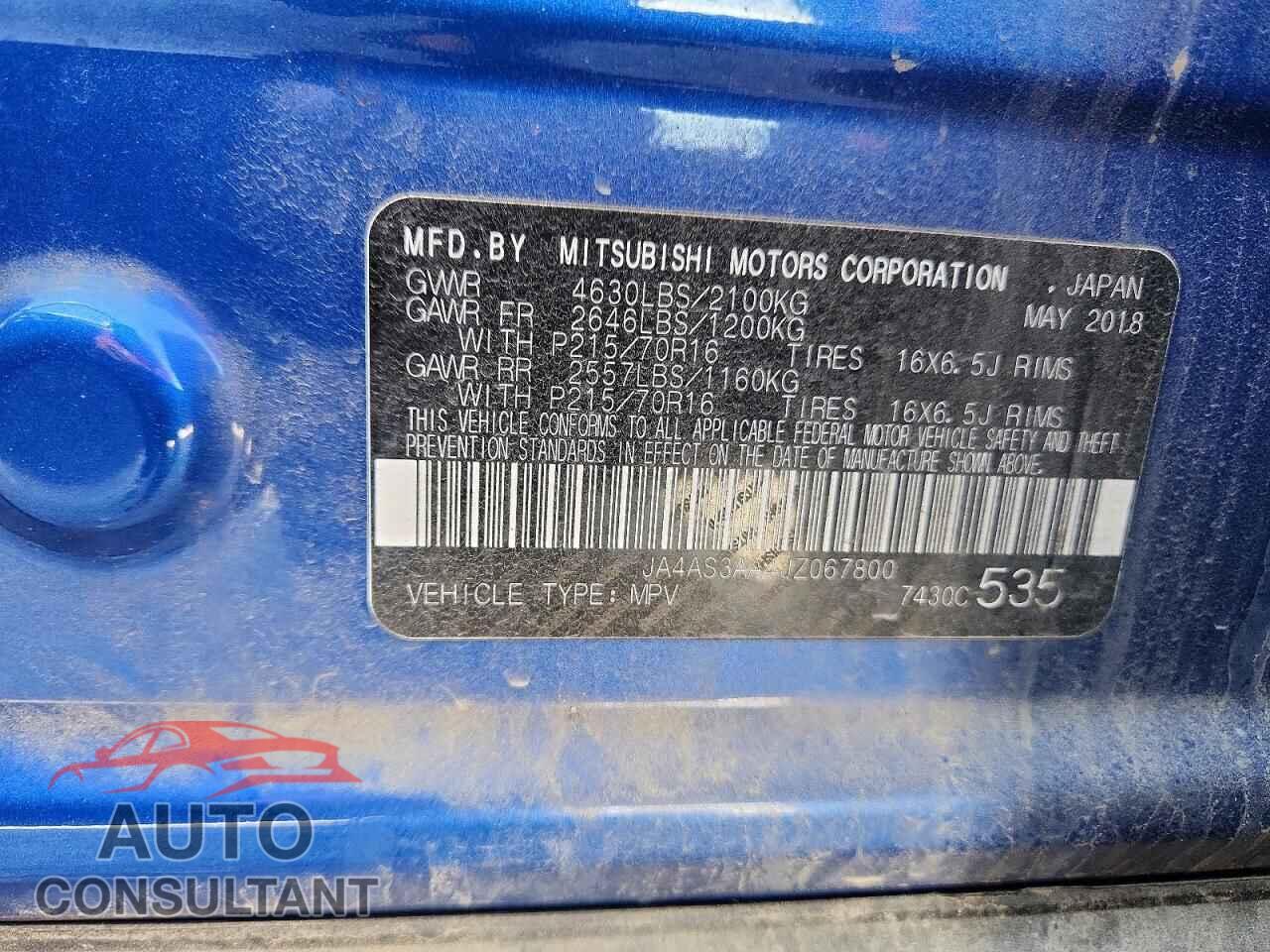 MITSUBISHI ECLIPSE 2018 - JA4AS3AA4JZ067800