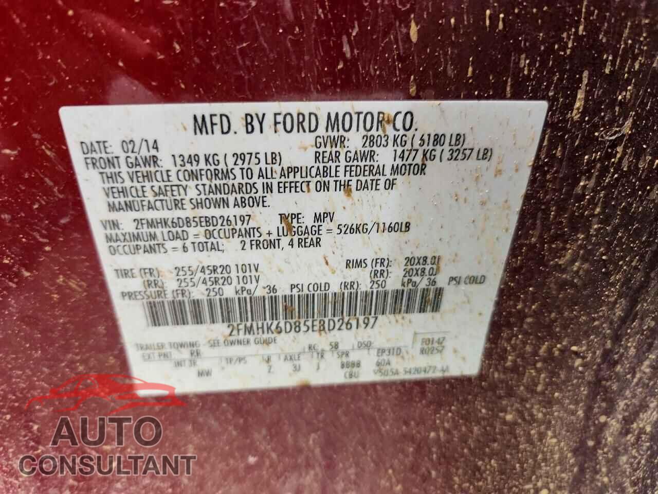 FORD FLEX 2014 - 2FMHK6D85EBD26197