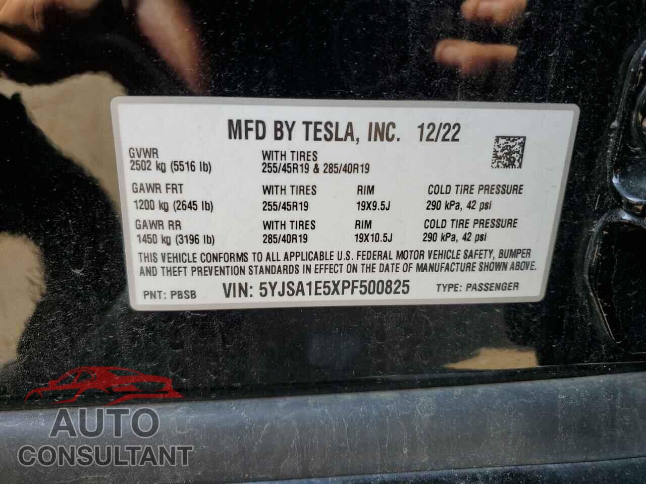 TESLA MODEL S 2023 - 5YJSA1E5XPF500825