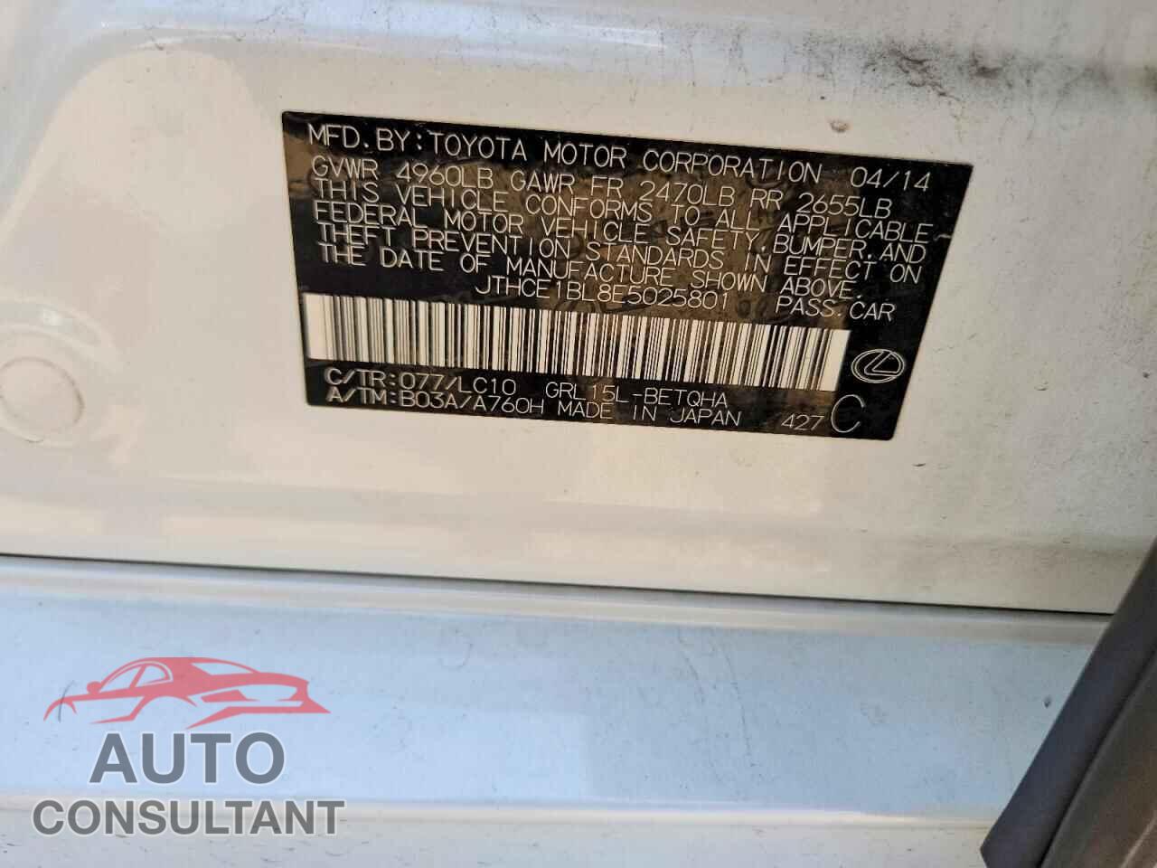 LEXUS GS350 2014 - JTHCE1BL8E5025801
