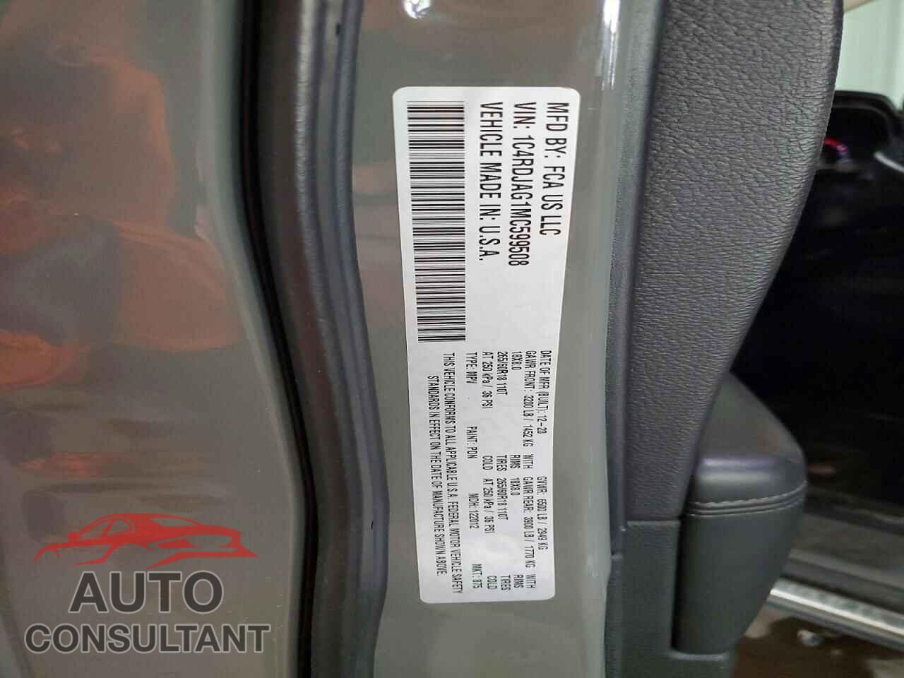 DODGE DURANGO 2021 - 1C4RDJAG1MC599508
