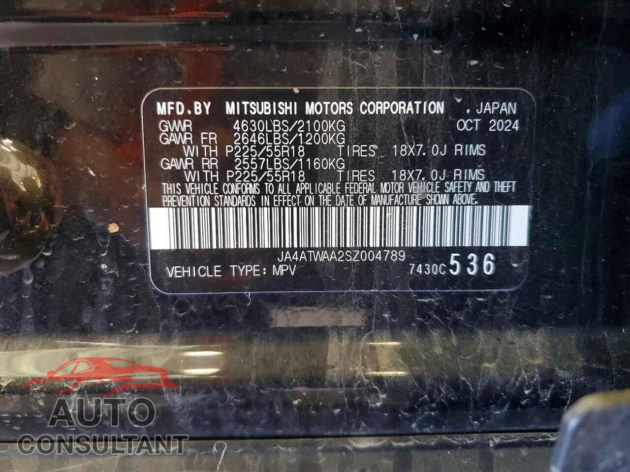MITSUBISHI ECLIPSE 2025 - JA4ATWAA2SZ004789