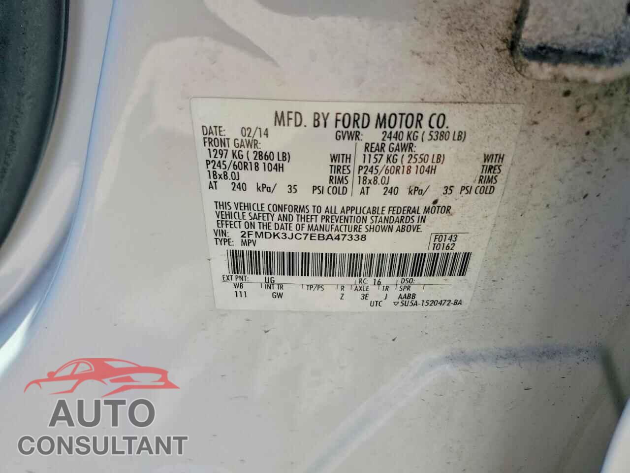 FORD EDGE 2014 - 2FMDK3JC7EBA47338