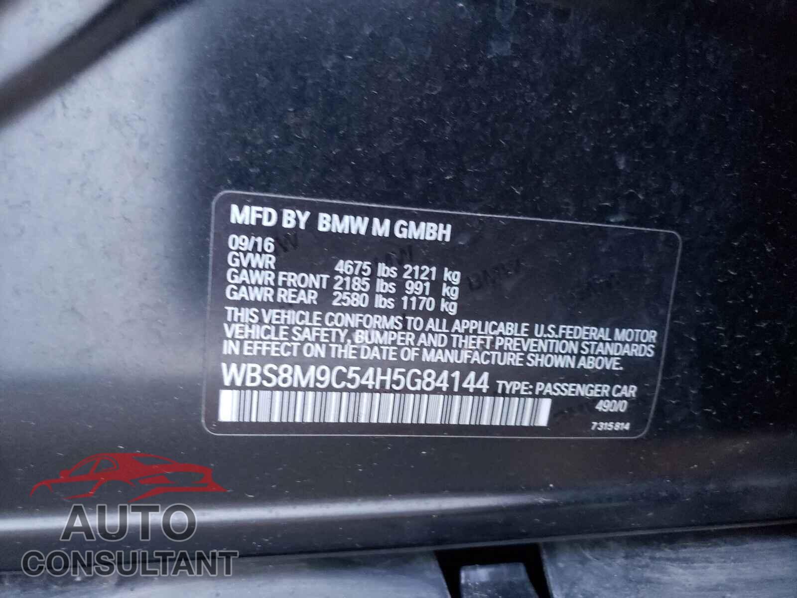 BMW M3 2017 - WBS8M9C54H5G84144