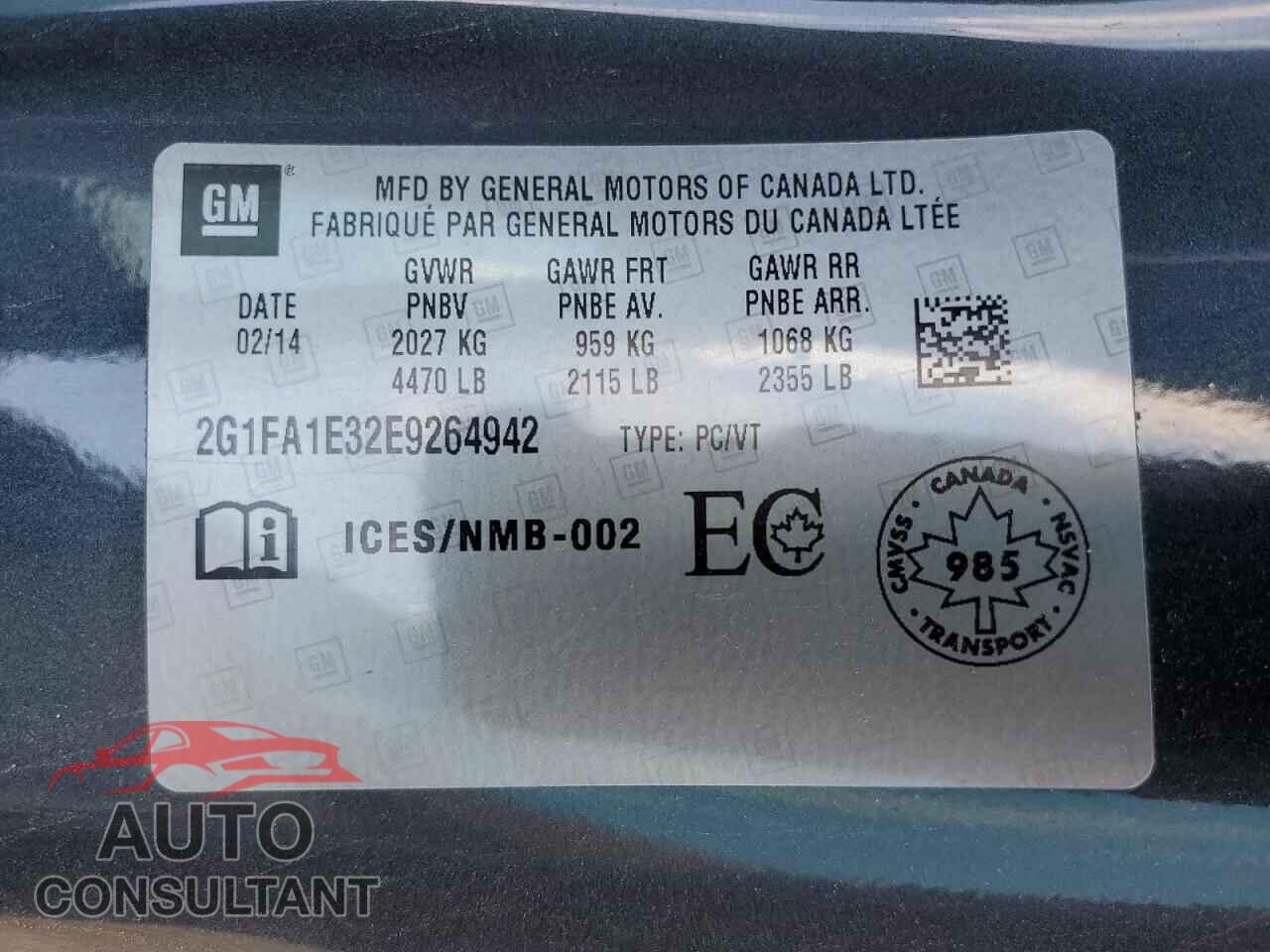 CHEVROLET CAMARO 2014 - 2G1FA1E32E9264942