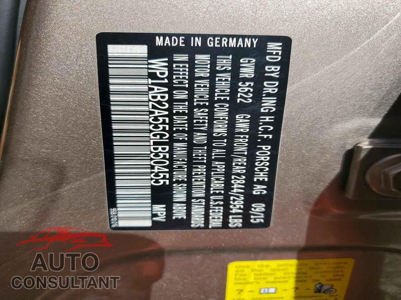 PORSCHE MACAN 2016 - WP1AB2A55GLB50455