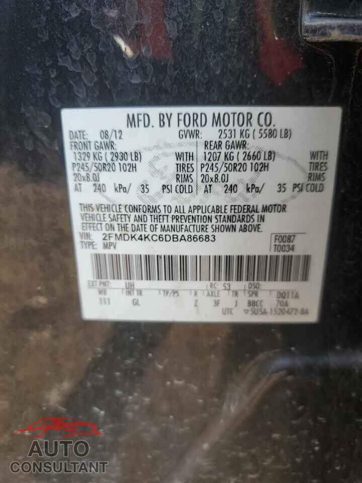 FORD EDGE 2013 - 2FMDK4KC6DBA86683