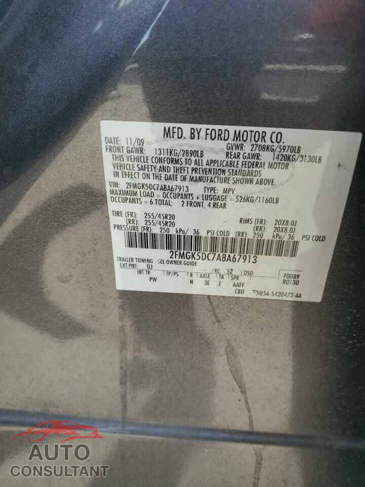 FORD FLEX 2010 - 2FMGK5DC7ABA67913
