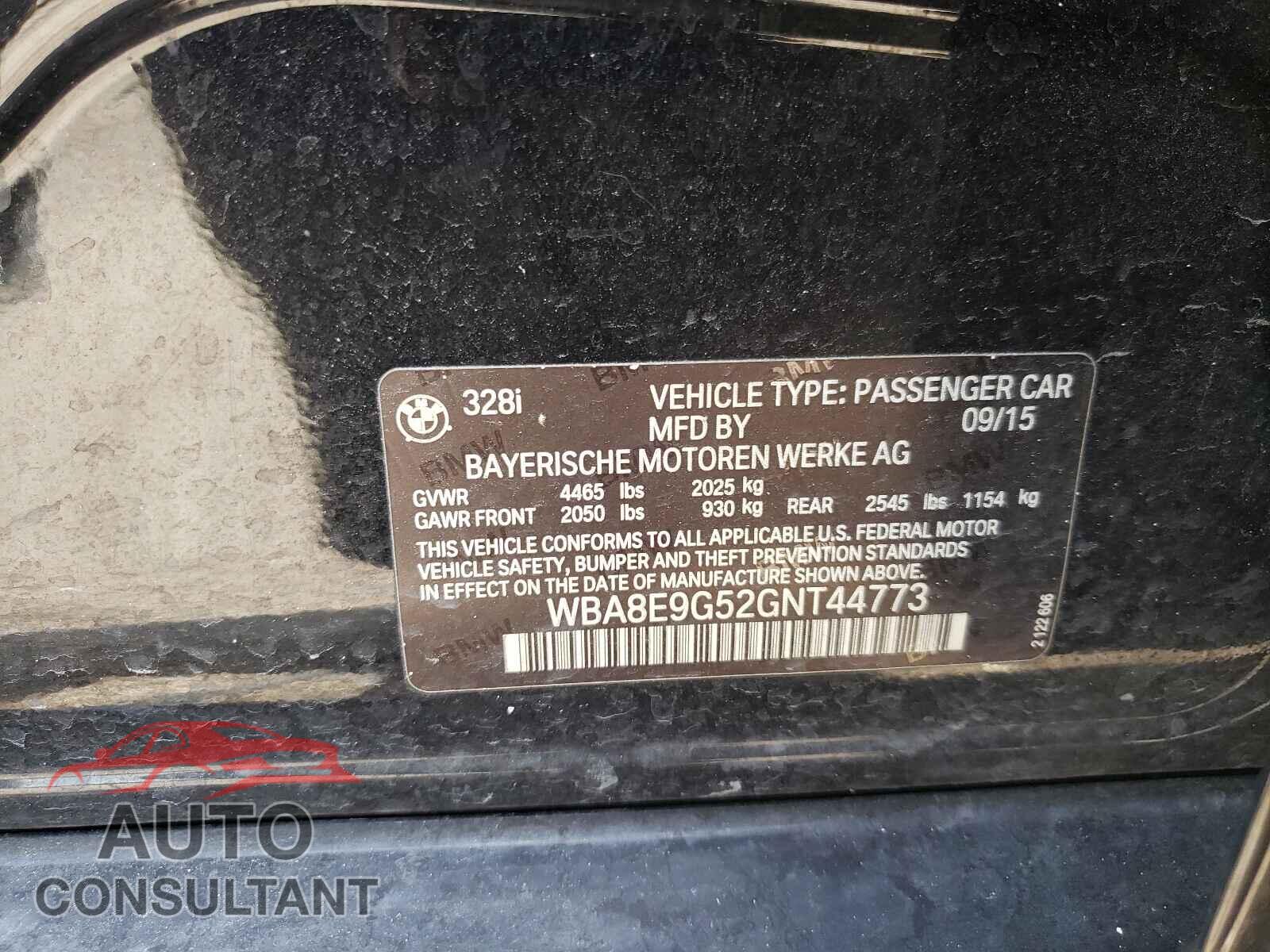 BMW 3 SERIES 2016 - WBA8E9G52GNT44773