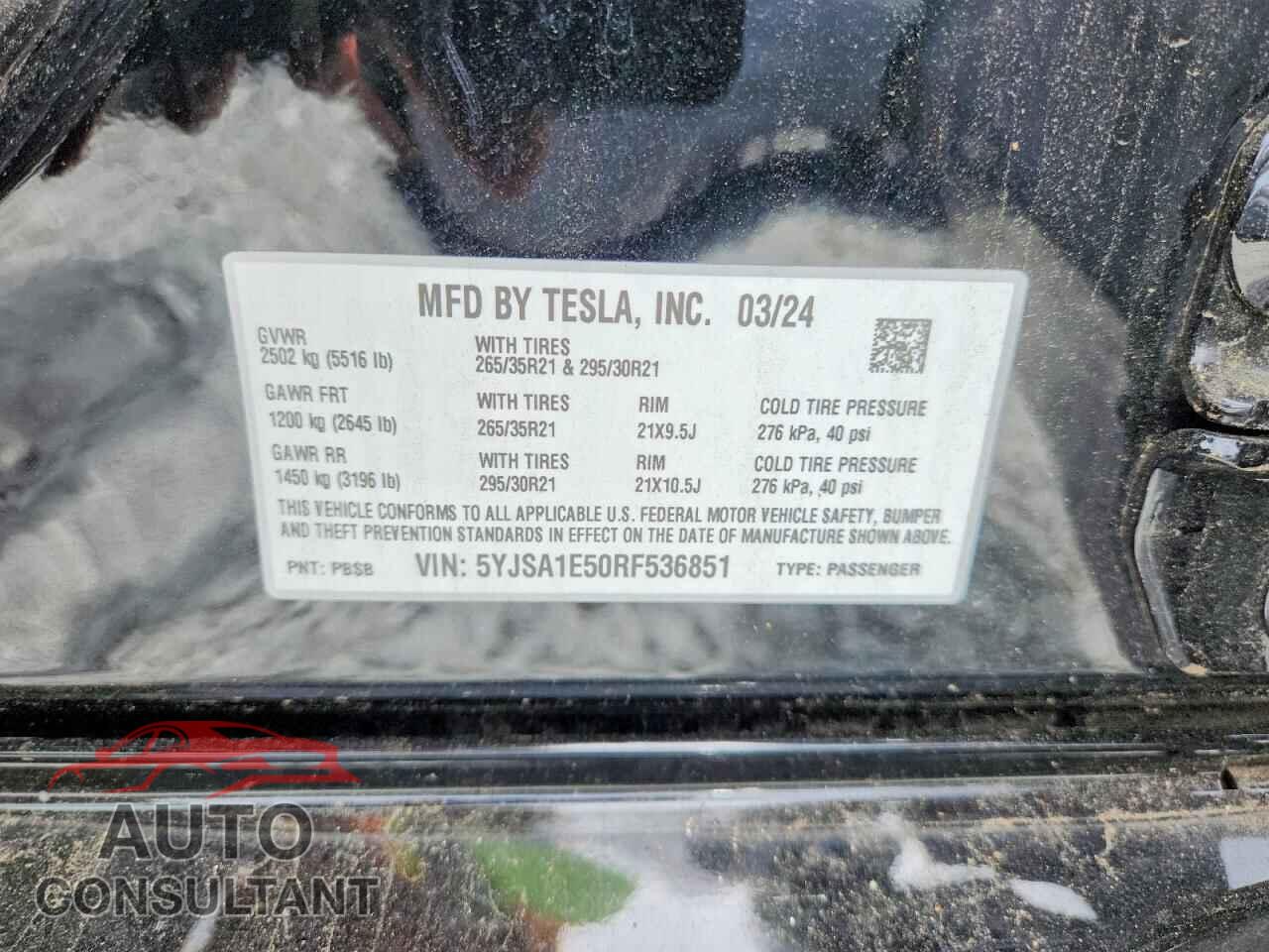 TESLA MODEL S 2024 - 5YJSA1E50RF536851