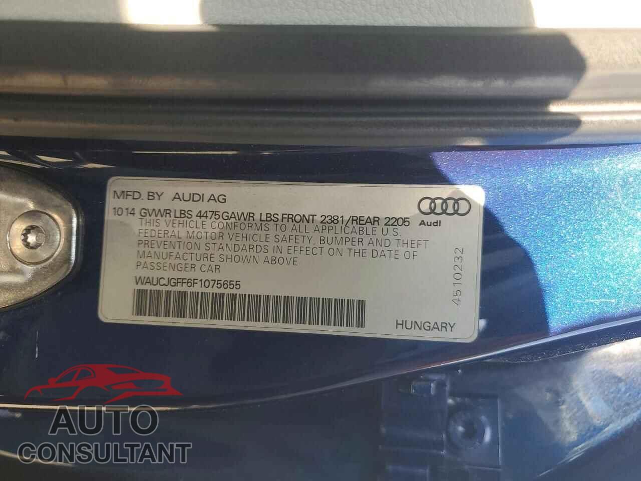 AUDI A3 2015 - WAUCJGFF6F1075655