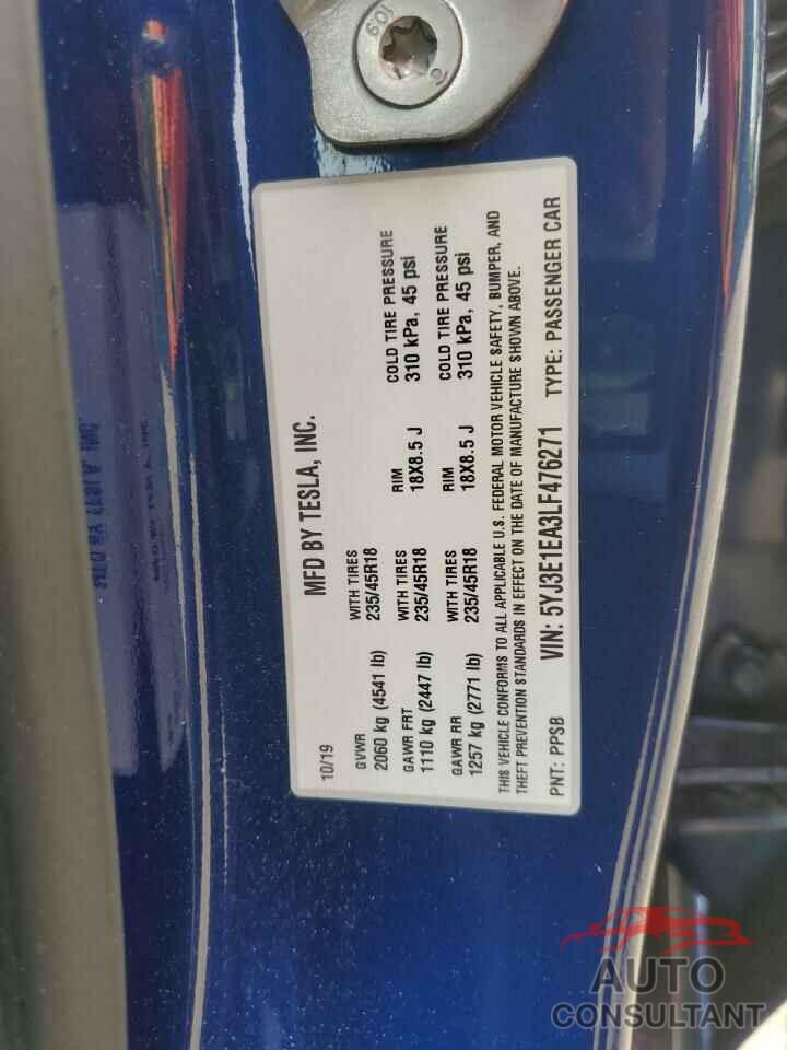 TESLA MODEL 3 2020 - 5YJ3E1EA3LF476271