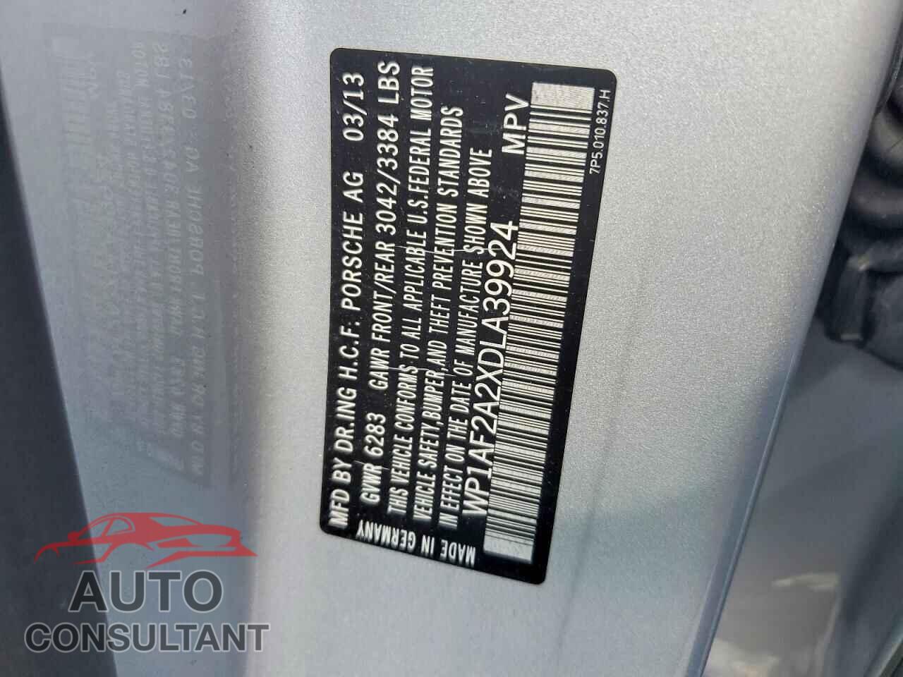 PORSCHE CAYENNE 2013 - WP1AF2A2XDLA39924