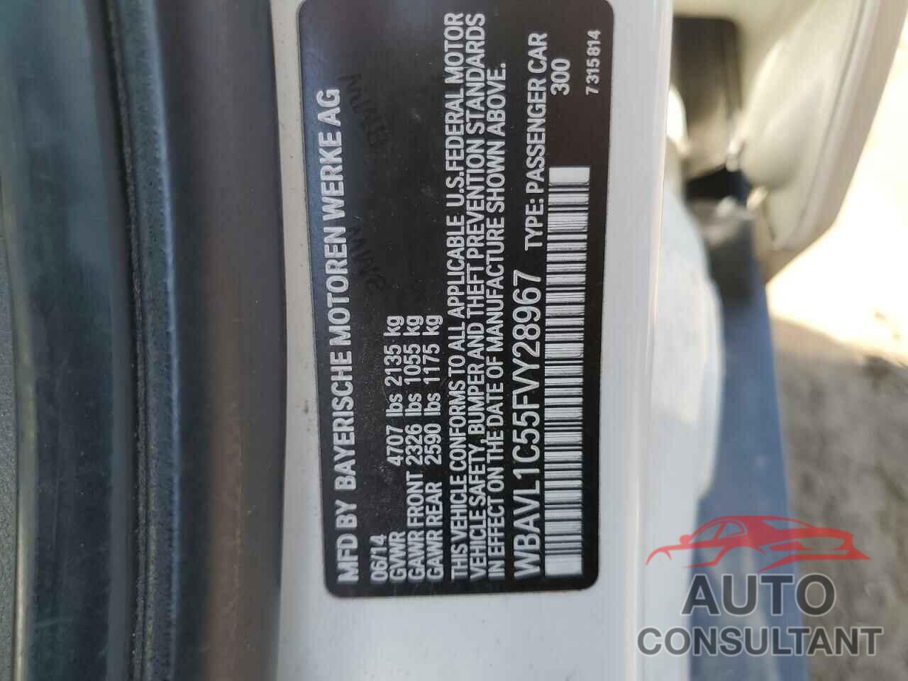 BMW X1 2015 - WBAVL1C55FVY28967