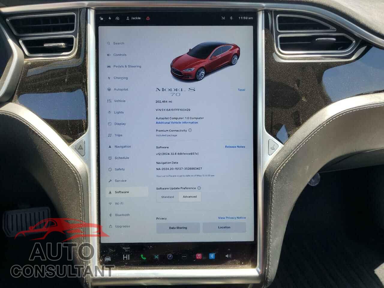 TESLA MODEL S 2015 - 5YJSA1S17FF100429