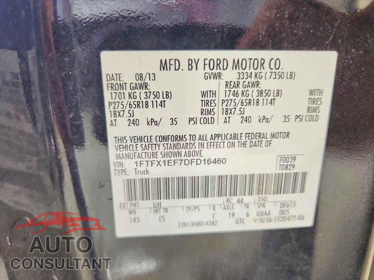 FORD F150 2013 - 1FTFX1EF7DFD16460