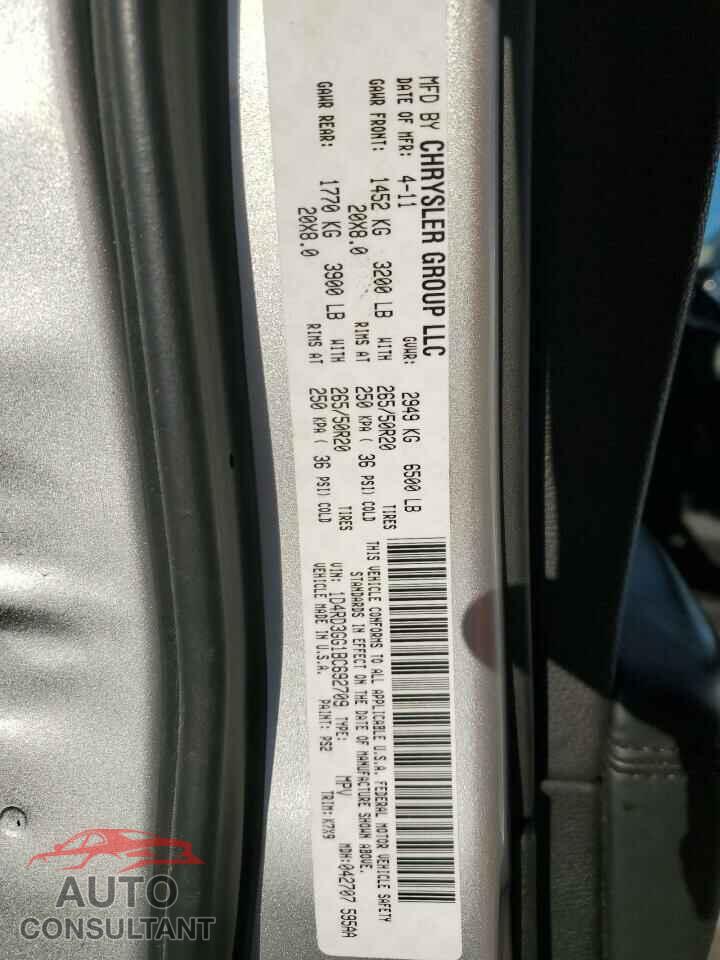 DODGE DURANGO 2011 - 1D4RD3GG1BC692709