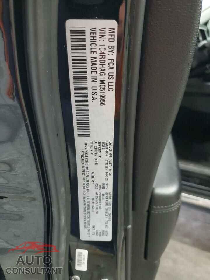 DODGE DURANGO 2021 - 1C4RDHAG1MC519956