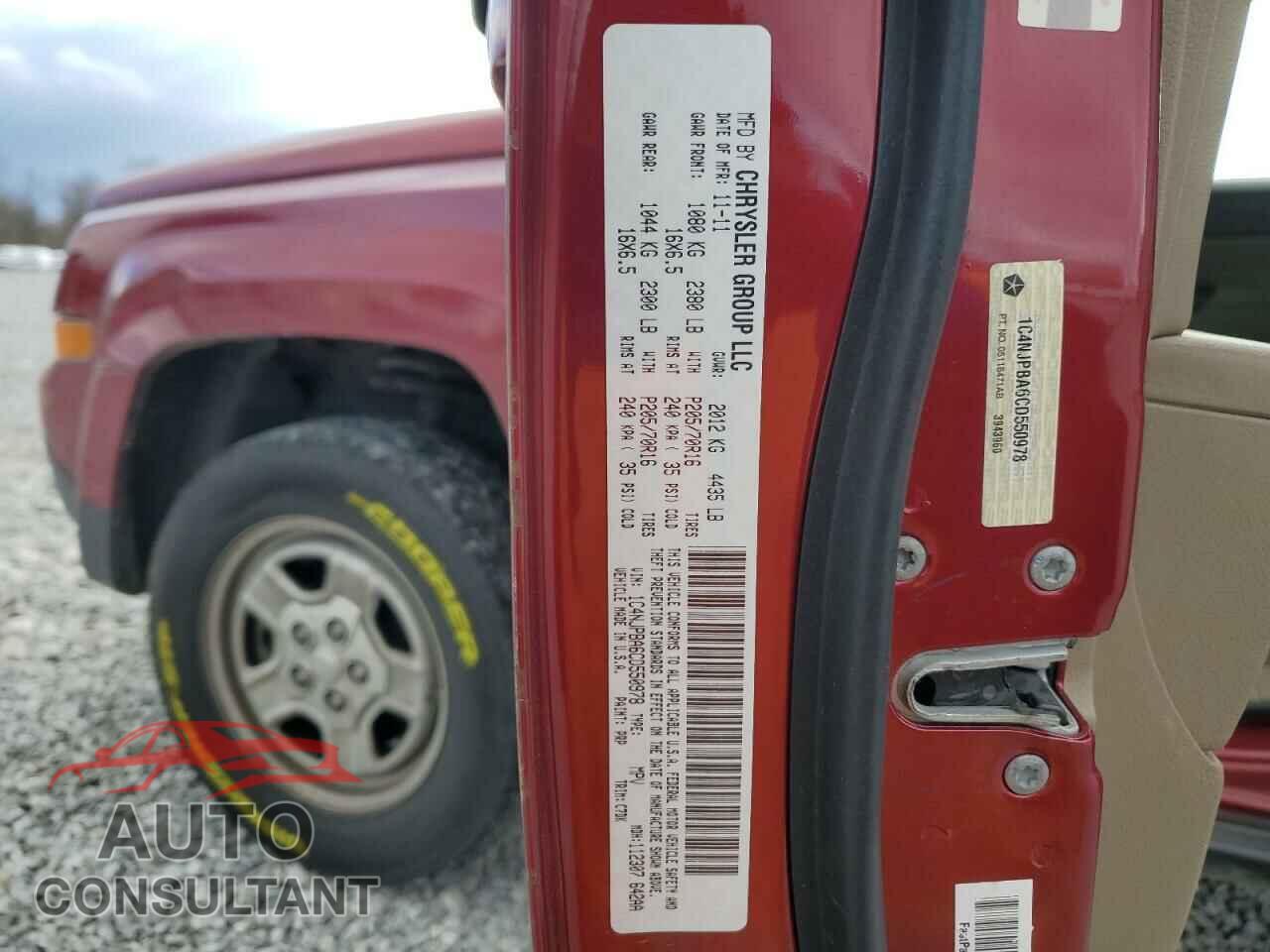JEEP PATRIOT 2012 - 1C4NJPBA6CD550978