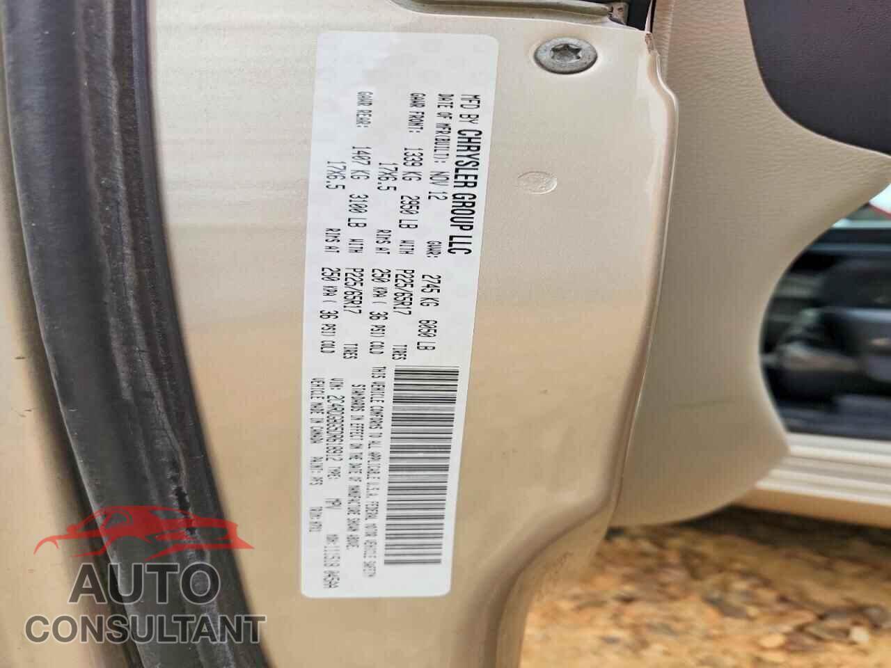 DODGE CARAVAN 2013 - 2C4RDGBG5DR618912