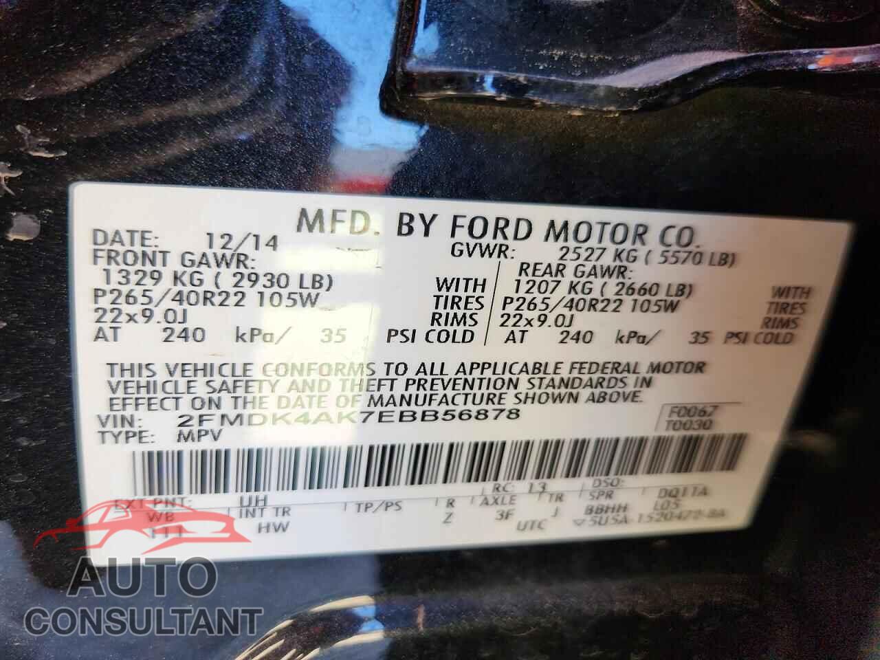 FORD EDGE 2014 - 2FMDK4AK7EBB56878