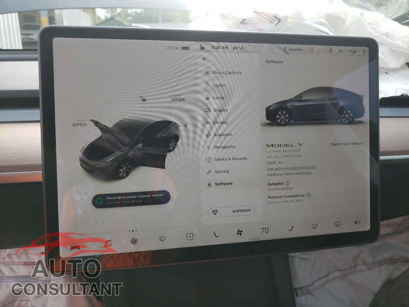 TESLA MODEL Y 2021 - 5YJYGAEE2MF181229