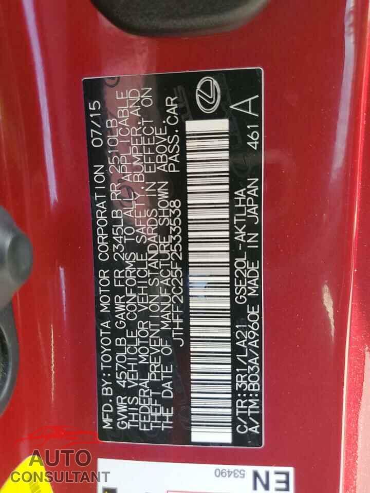 LEXUS IS 2015 - JTHFF2C25F2533538