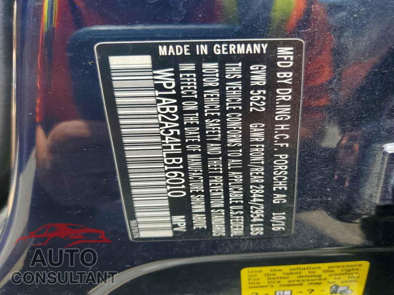 PORSCHE MACAN 2017 - WP1AB2A54HLB16010