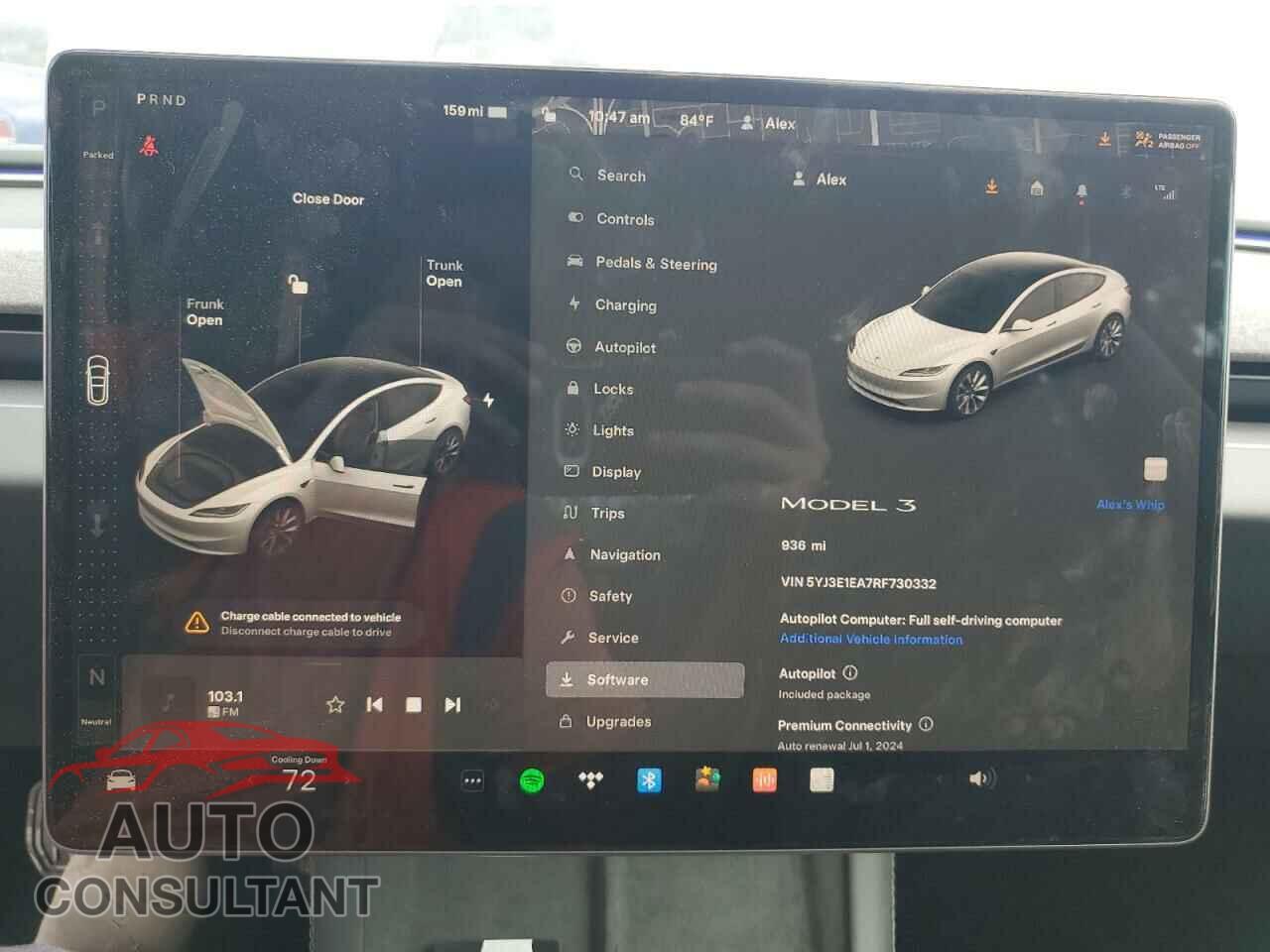 TESLA MODEL 3 2024 - 5YJ3E1EA7RF730332