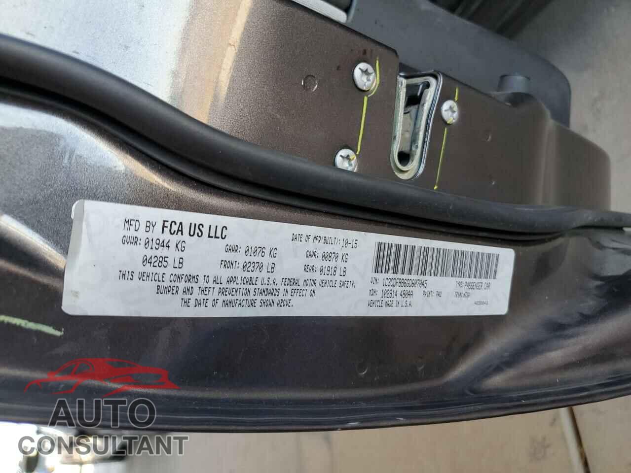 DODGE DART 2016 - 1C3CDFBB6GD607045
