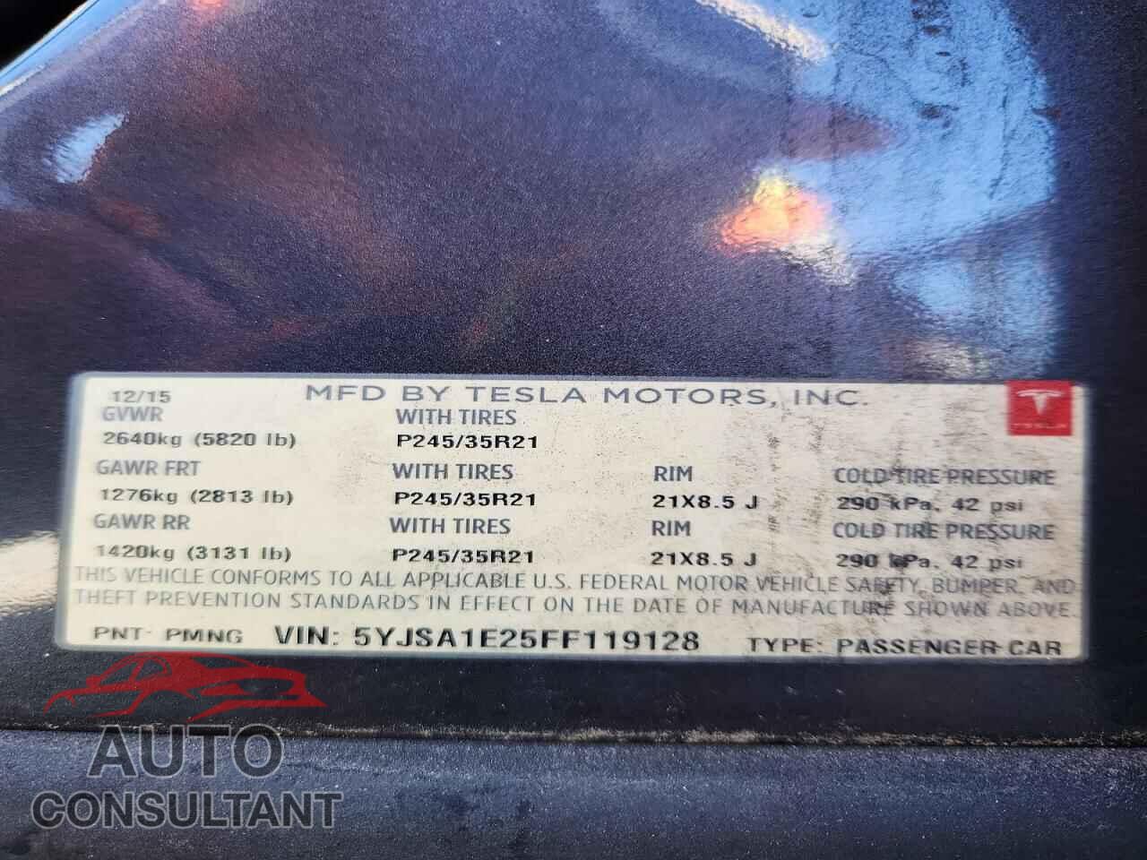 TESLA MODEL S 2015 - 5YJSA1E25FF119128