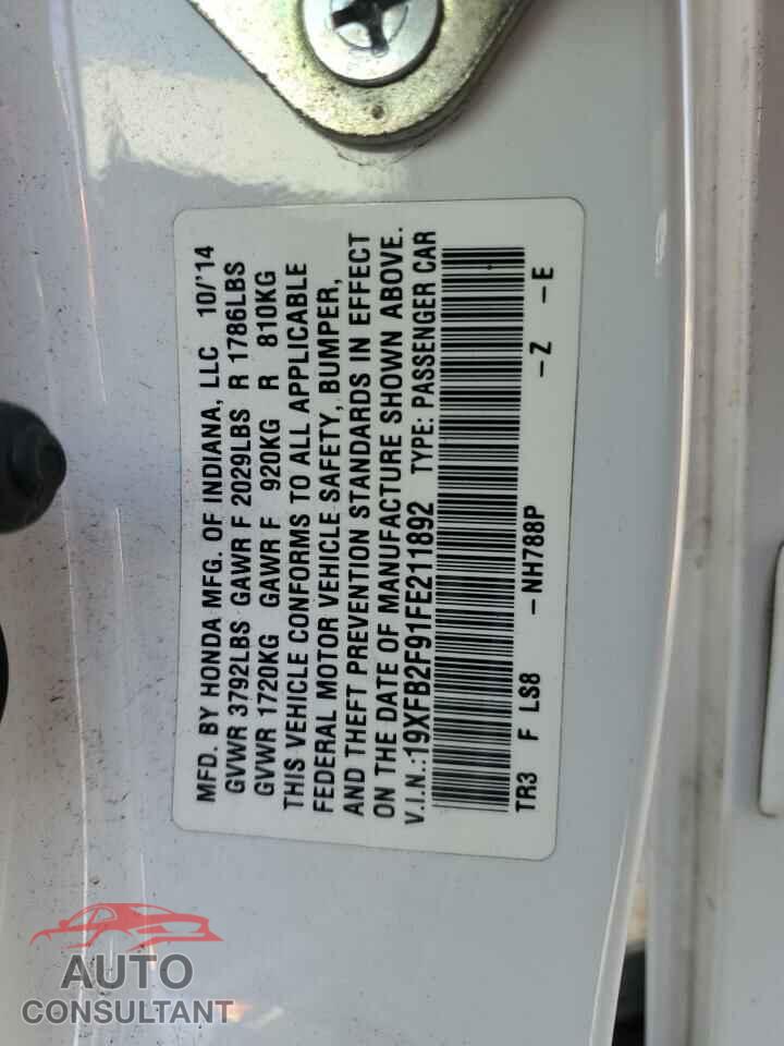 HONDA CIVIC 2015 - 19XFB2F91FE211892