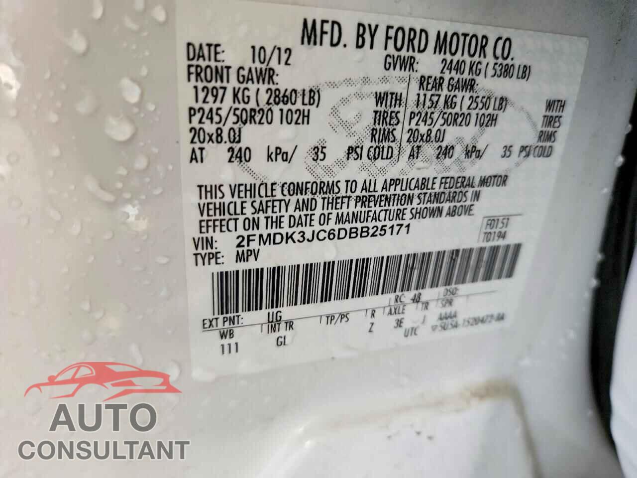 FORD EDGE 2013 - 2FMDK3JC6DBB25171