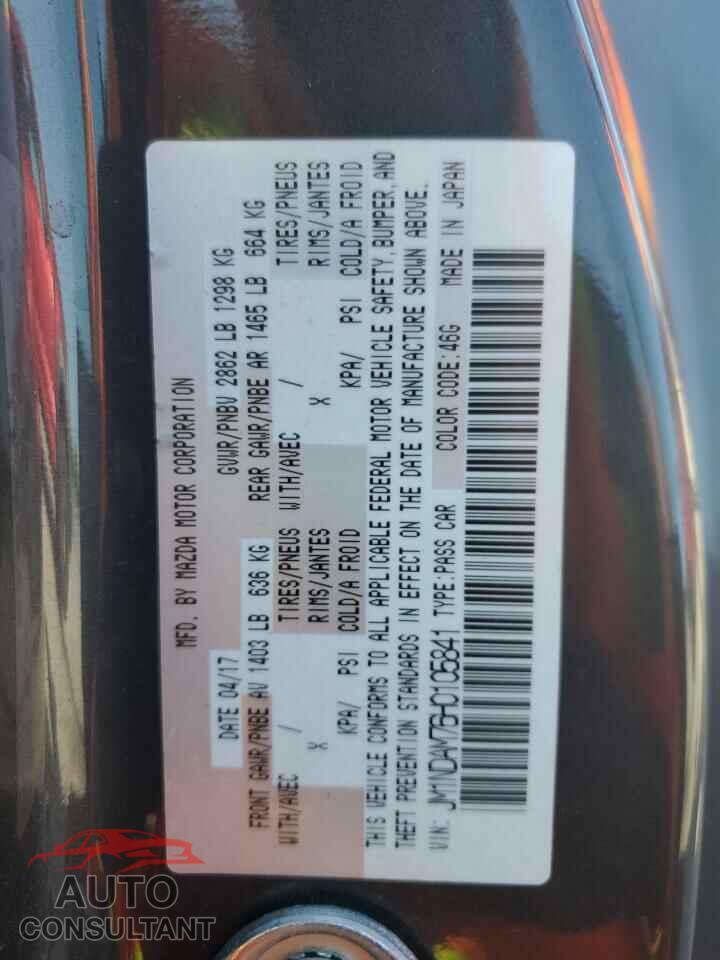 MAZDA MX5 2017 - JM1NDAM76H0105841